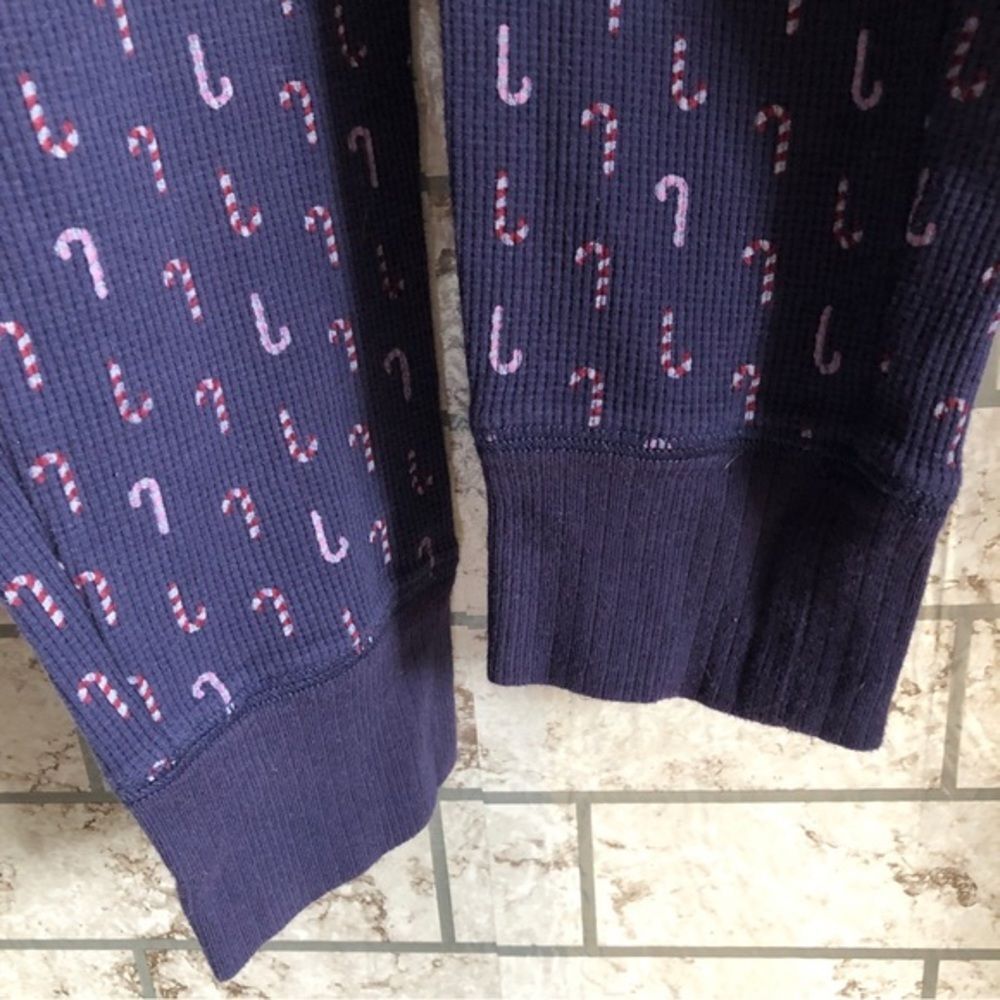 Jane and Bleecker thermal navy candy cane pajama onesie XS holiday Christmas‎ - Picture 8 of 10